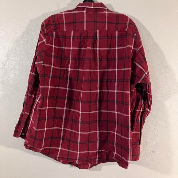 Roundtree Yorke Red Plaid Repaired Button‎ Up Shirt - Picture 6 of 6